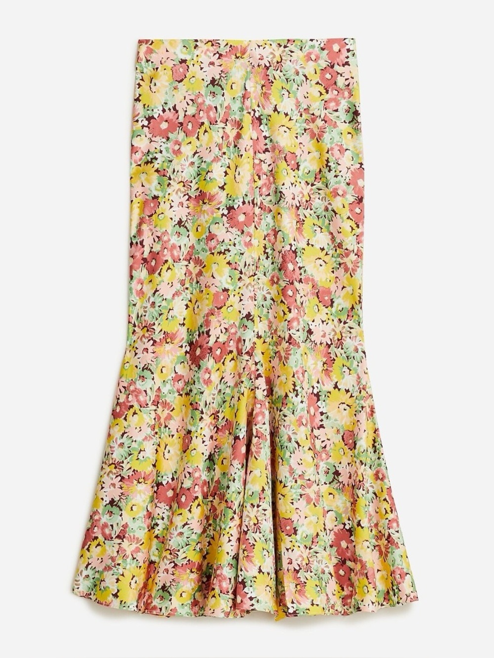 J. Crew Floral Skirt Pink Yellow Green Florence Flared Slip 3X New Tags Plus NWT